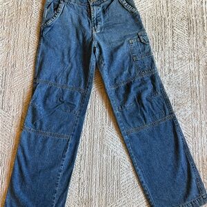 AZ Jeans Co Women’s Carpenter Jeans Size 5 Blue Denim Utility Pockets Y2K 90s